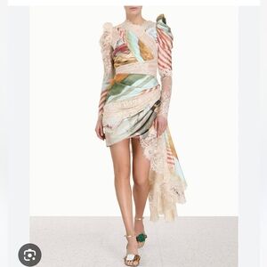 Zimmermann Luminosity Lace Drape Mini Dress Chattering Stripe size 2 (US 8)